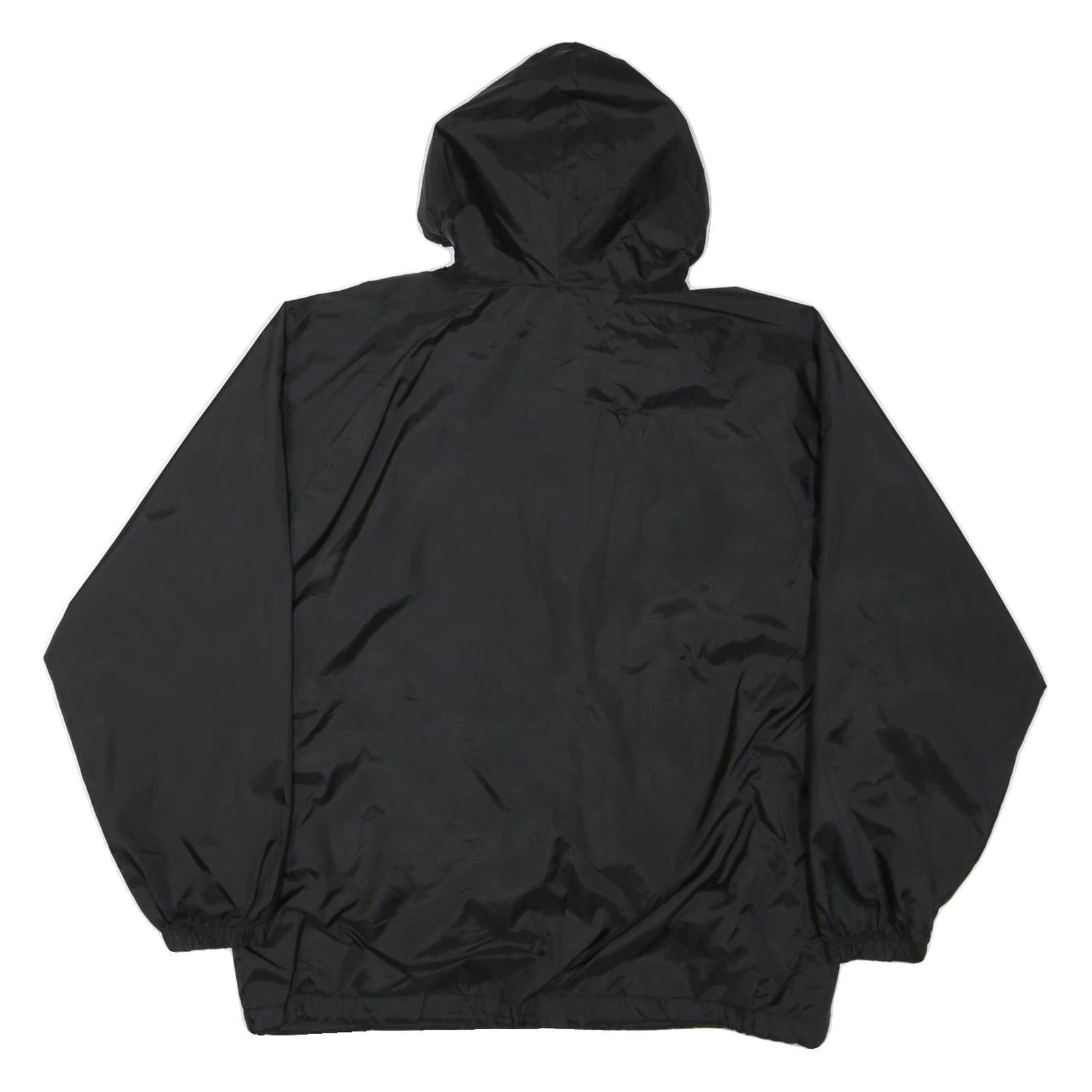 TN MOUNTAIN Mens Black Hooded Zip Jacket M Nylon Plain Lightweight Outdoor