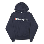 CHAMPION Mens Navy Blue Hoodie S Classic Pullover Cotton Blend Sweatshirt