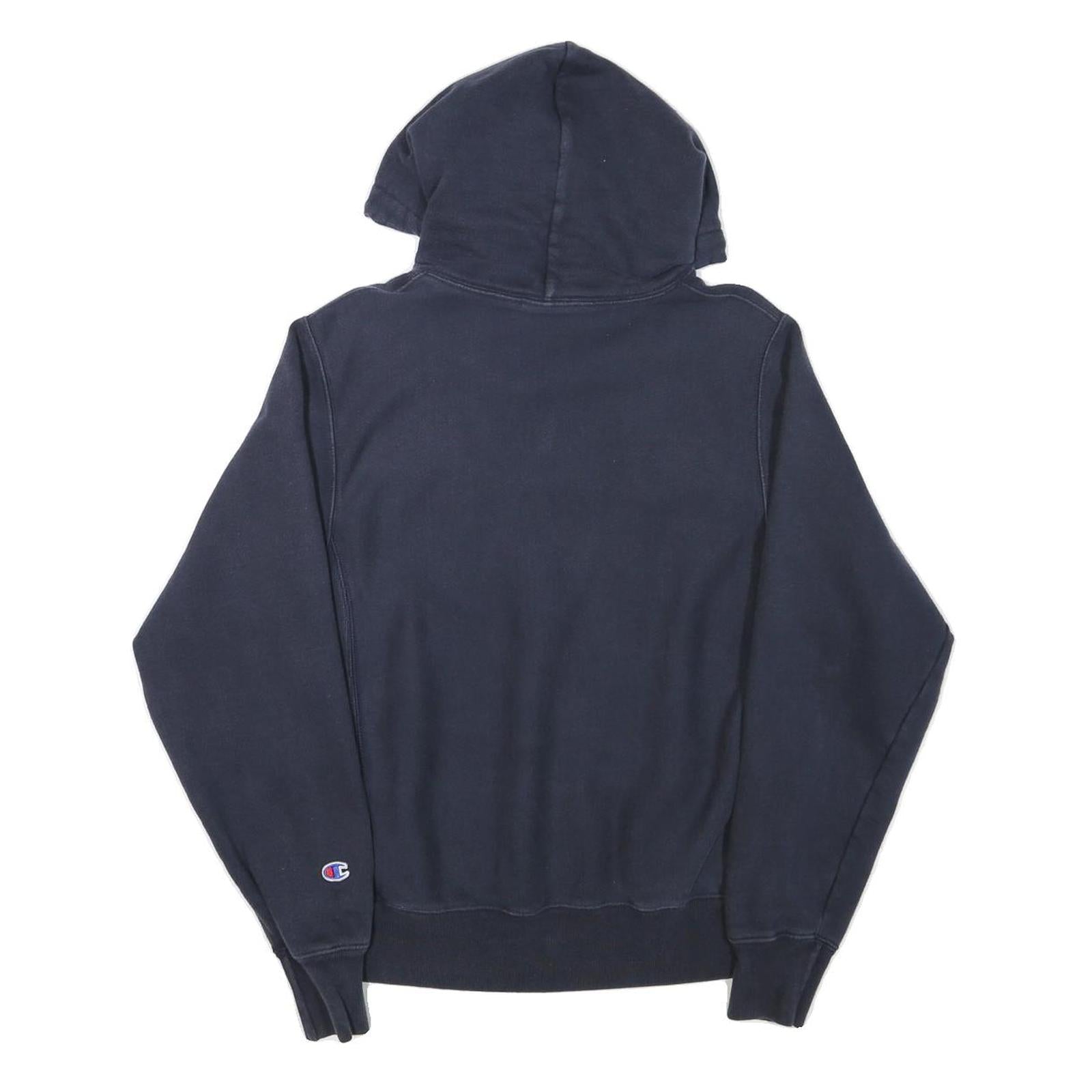 CHAMPION Mens Navy Blue Hoodie S Classic Pullover Cotton Blend Sweatshirt
