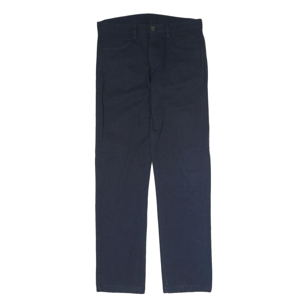 CALVIN KLEIN Mens Cotton Navy Blue Regular Straight Trousers W32 L33 Classic