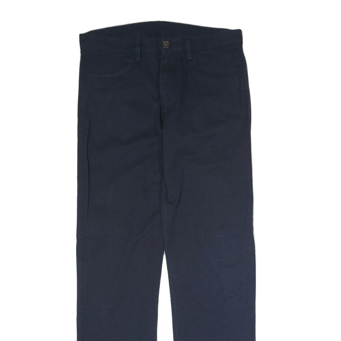 CALVIN KLEIN Mens Cotton Navy Blue Regular Straight Trousers W32 L33 Classic