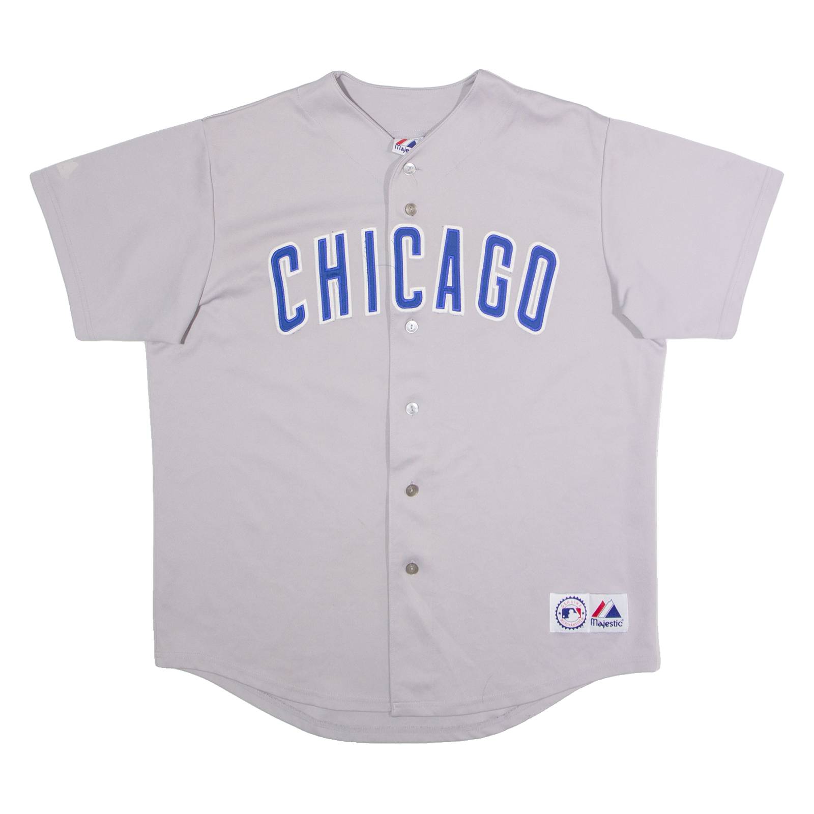 MAJESTIC Chicago Cubs Alternate Mens Jersey Grey USA V-Neck XL