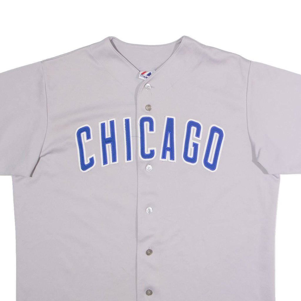 MAJESTIC Chicago Cubs Alternate Mens Jersey Grey USA V-Neck XL
