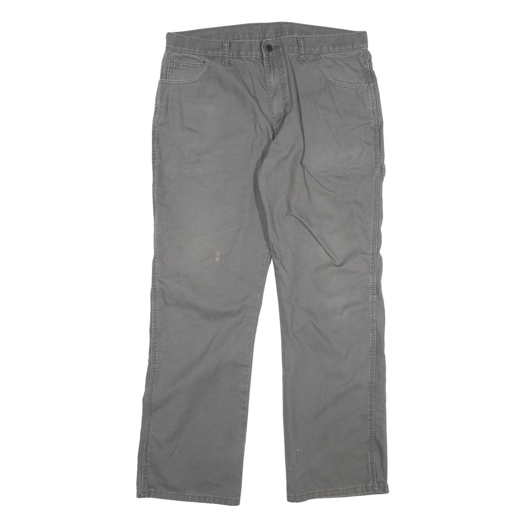 DICKIES Mens Grey Regular Fit Straight Cotton Blend Jeans W36 L32 Zip Pocket