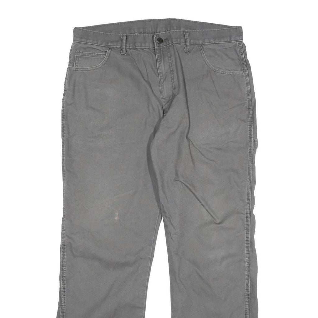 DICKIES Mens Grey Regular Fit Straight Cotton Blend Jeans W36 L32 Zip Pocket