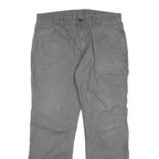 DICKIES Mens Grey Regular Fit Straight Cotton Blend Jeans W36 L32 Zip Pocket