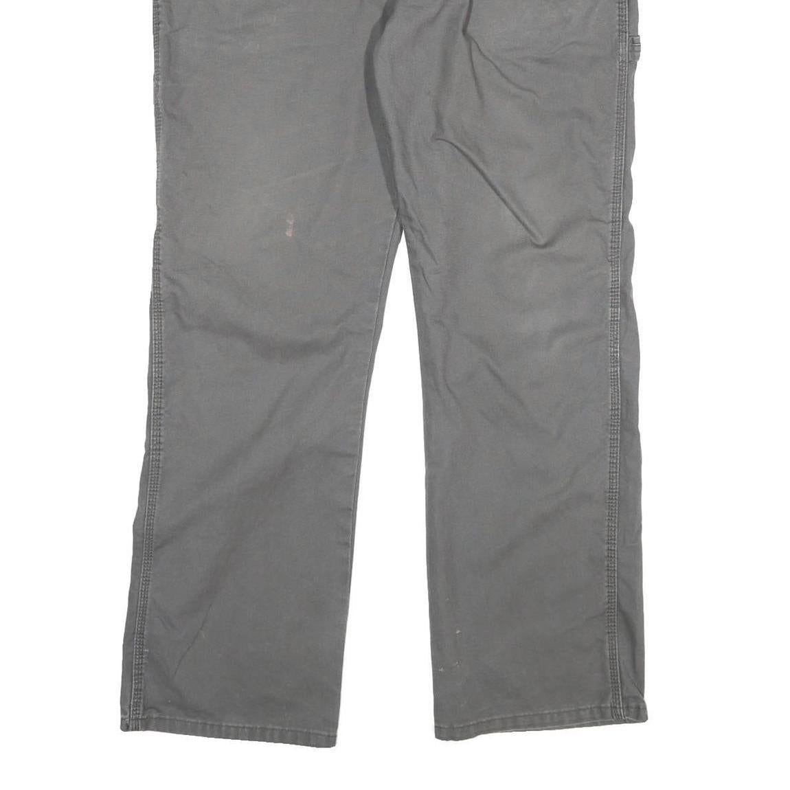 DICKIES Mens Grey Regular Fit Straight Cotton Blend Jeans W36 L32 Zip Pocket