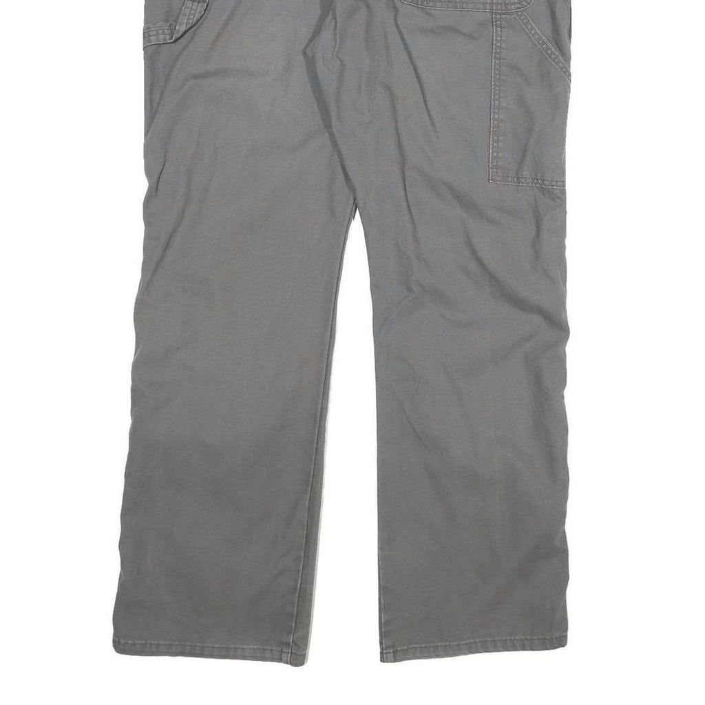 DICKIES Mens Grey Regular Fit Straight Cotton Blend Jeans W36 L32 Zip Pocket