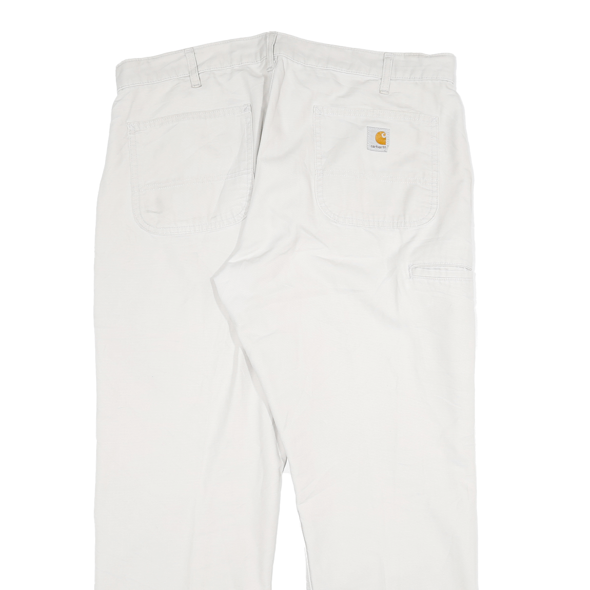 CARHARTT Mens White Relaxed Straight Cotton Blend Trousers W36 L30 Workwear