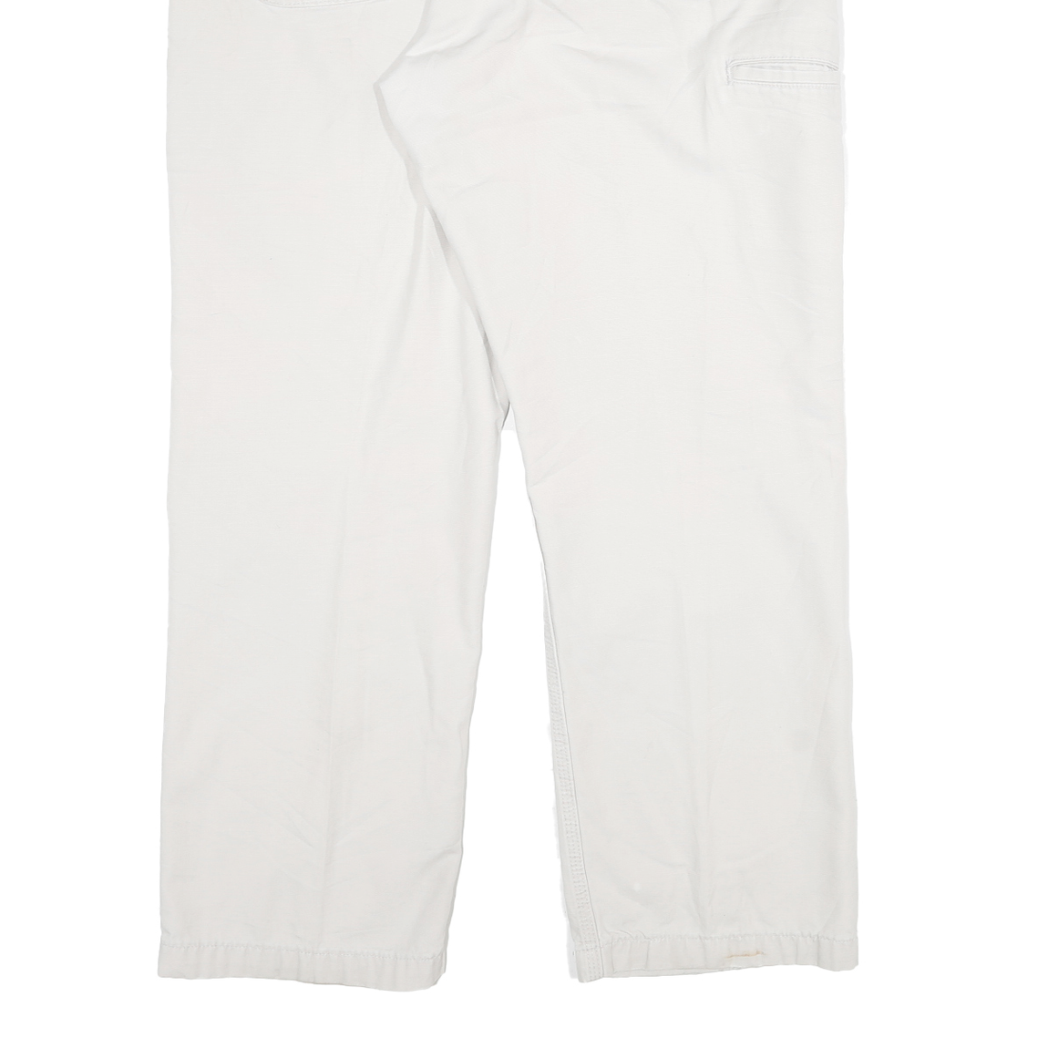 CARHARTT Mens White Relaxed Straight Cotton Blend Trousers W36 L30 Workwear