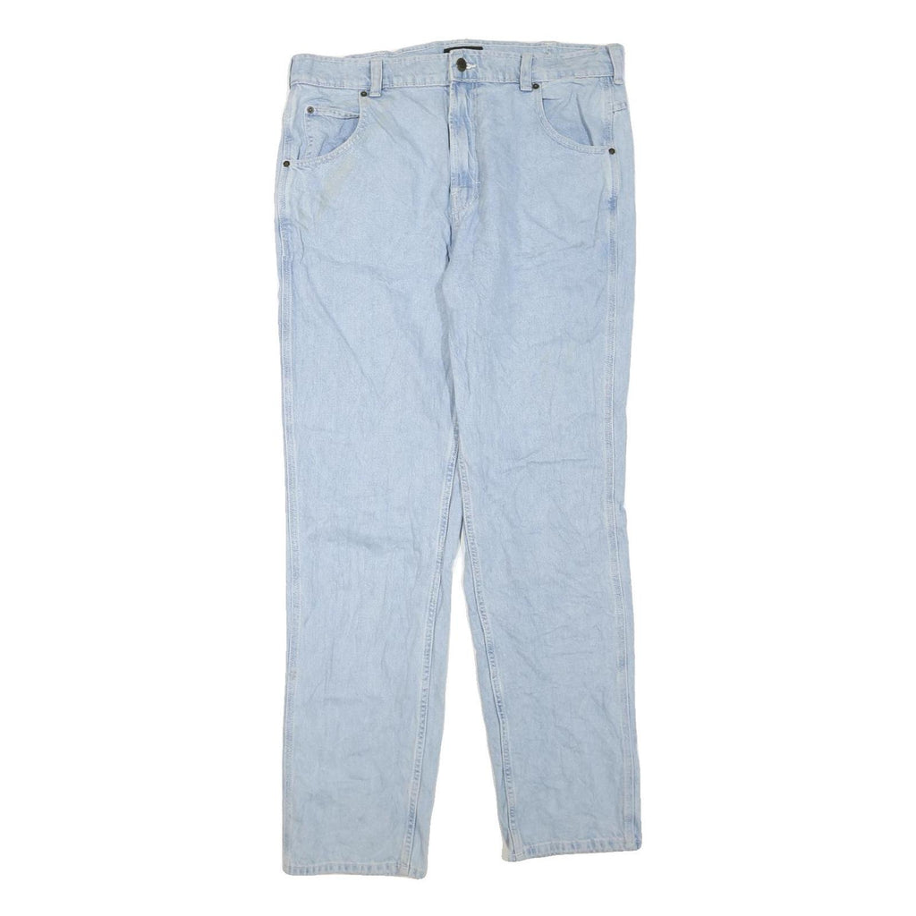 DICKIES Mens Jeans Blue Regular Straight Denim Light W36 L34 Classic Fit Zip