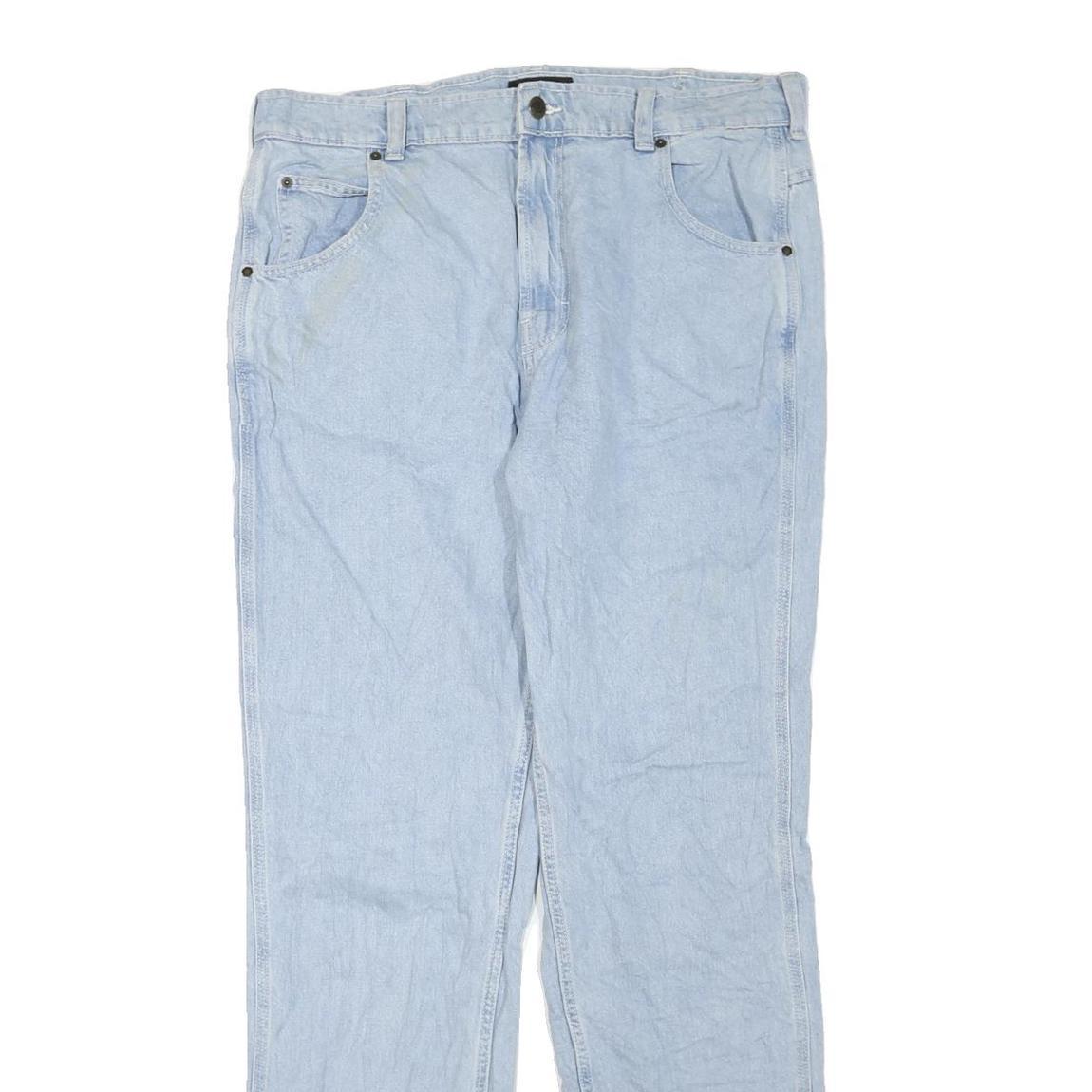 DICKIES Mens Jeans Blue Regular Straight Denim Light W36 L34 Classic Fit Zip