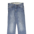 FCUK Mens Jeans Blue Regular Straight Denim Medium W30 L34 Cotton Button