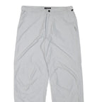 LOGG Mens Relaxed White Polyester Blend Trousers W34 L32 Zip Closure Pockets