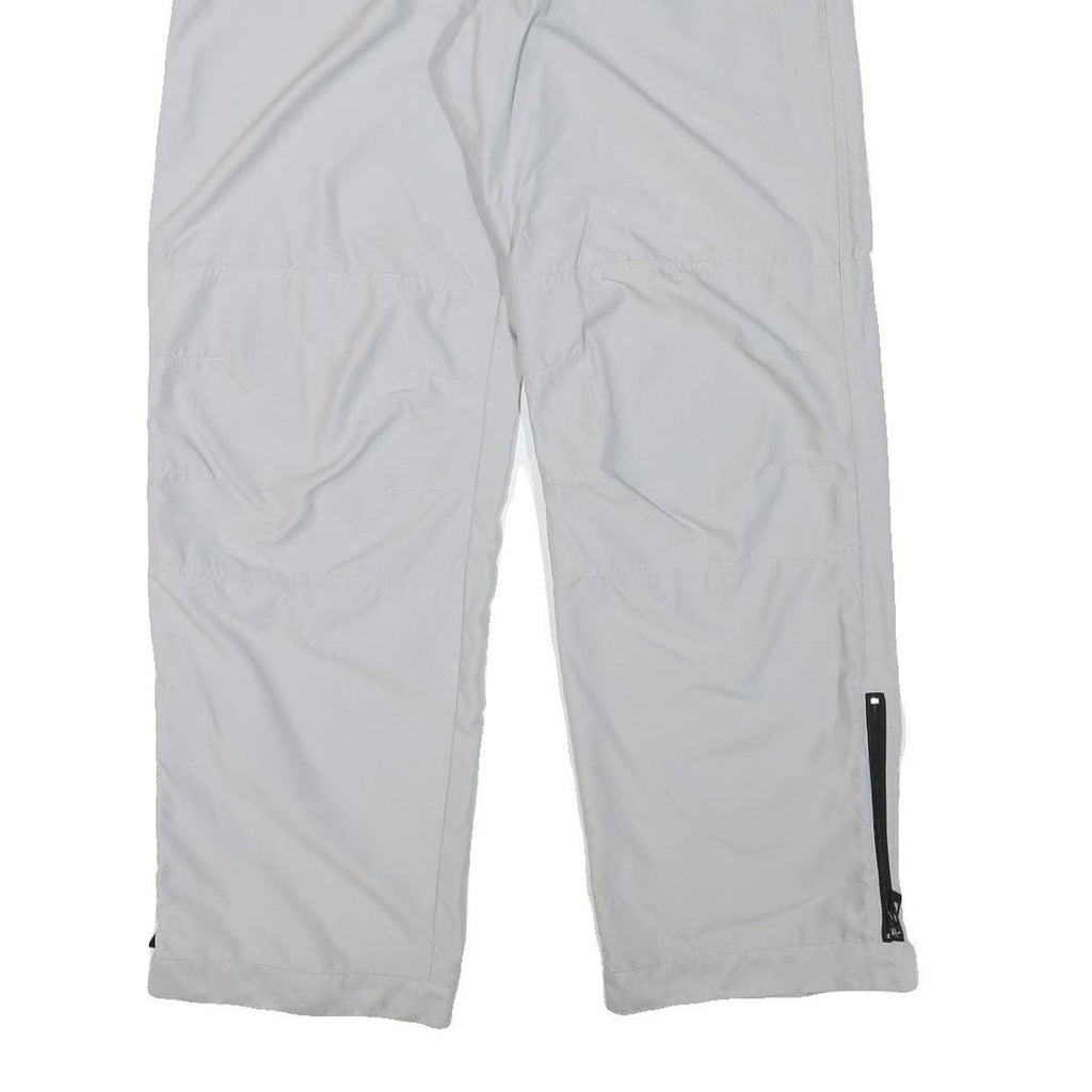 LOGG Mens Relaxed White Polyester Blend Trousers W34 L32 Zip Closure Pockets