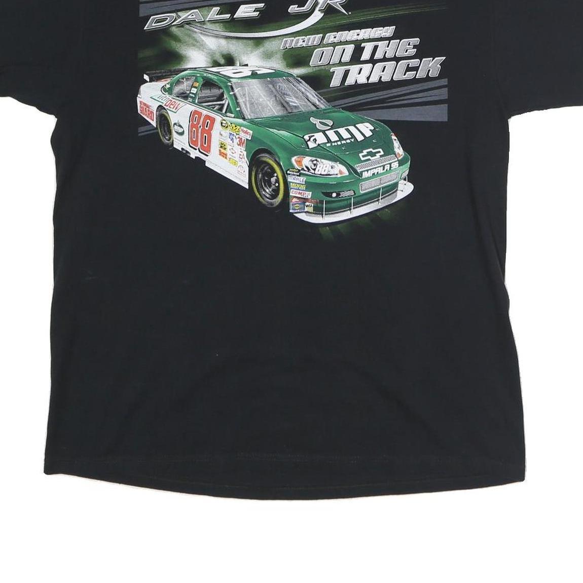 WINNER'S CIRCLE Mens Black Dale Jr Racing Graphic T-Shirt L Crew Neck Short