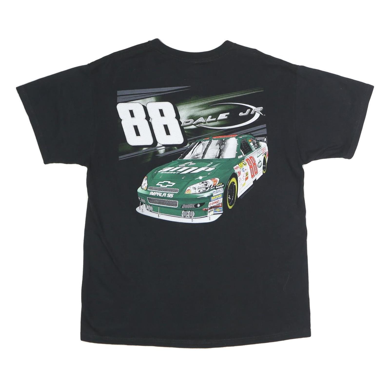 WINNER'S CIRCLE Mens Black Dale Jr Racing Graphic T-Shirt L Crew Neck Short
