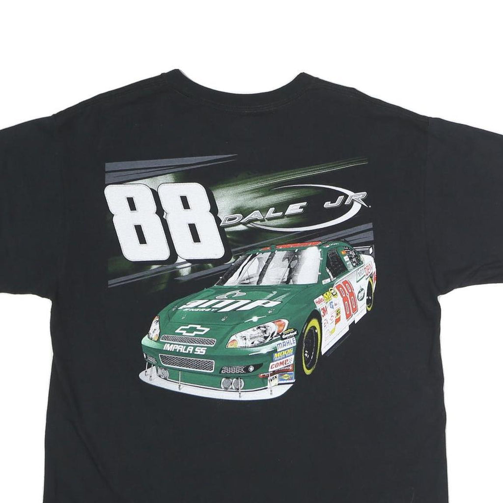 WINNER'S CIRCLE Mens Black Dale Jr Racing Graphic T-Shirt L Crew Neck Short