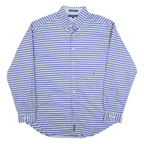 TOMMY HILFIGER Mens Blue & White Striped Shirt XL Classic Cotton Long Sleeve