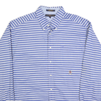 TOMMY HILFIGER Mens Blue & White Striped Shirt XL Classic Cotton Long Sleeve