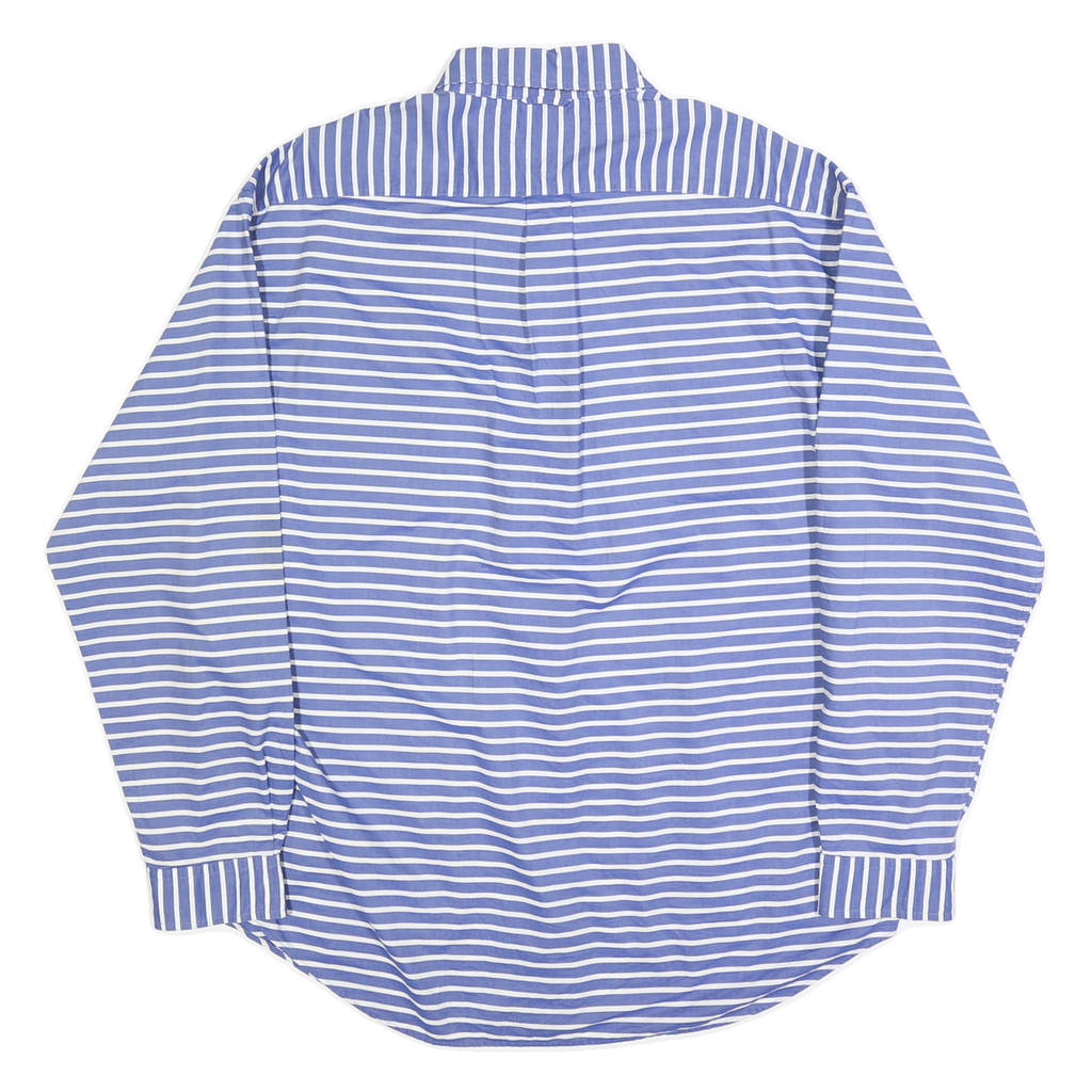TOMMY HILFIGER Mens Blue & White Striped Shirt XL Classic Cotton Long Sleeve
