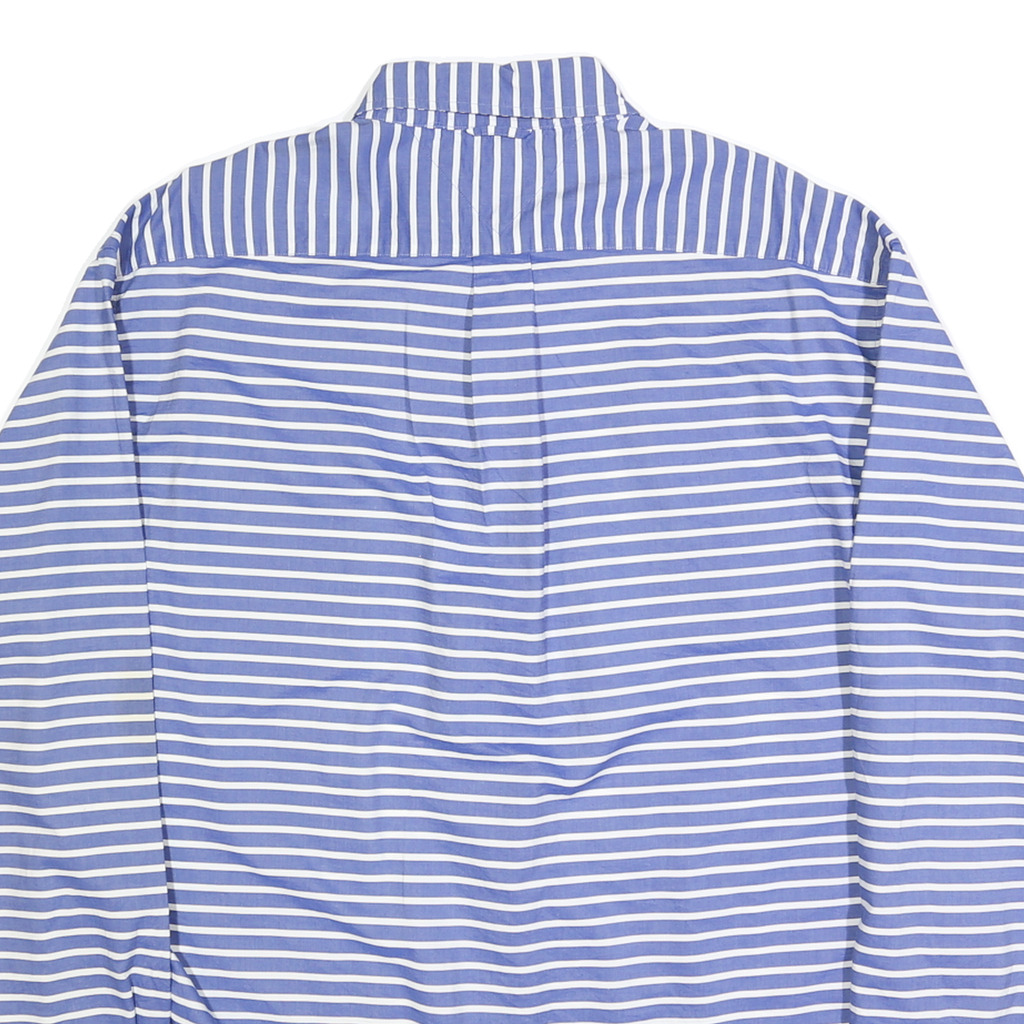 TOMMY HILFIGER Mens Blue & White Striped Shirt XL Classic Cotton Long Sleeve