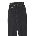 HIS Womens Black Relaxed Tapered Denim Medium W25 L28 Casual Zip Jeans
