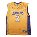 ADIDAS X NBA Mens Yellow & Purple Lakers Fisher Basketball T-Shirt L Sleeveless