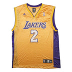 ADIDAS X NBA Mens Yellow & Purple Lakers Fisher Basketball T-Shirt L Sleeveless