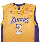 ADIDAS X NBA Mens Yellow & Purple Lakers Fisher Basketball T-Shirt L Sleeveless