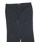 DICKIES Womens Cotton Blend Black Relaxed Cargo Trousers W40 L30 Utility