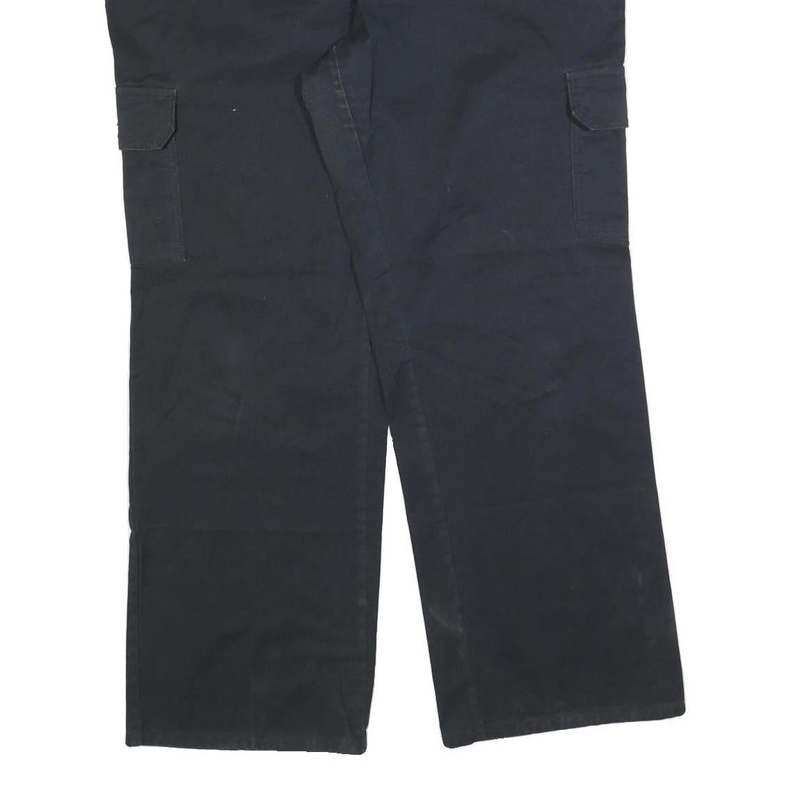 DICKIES Womens Cotton Blend Black Relaxed Cargo Trousers W40 L30 Utility