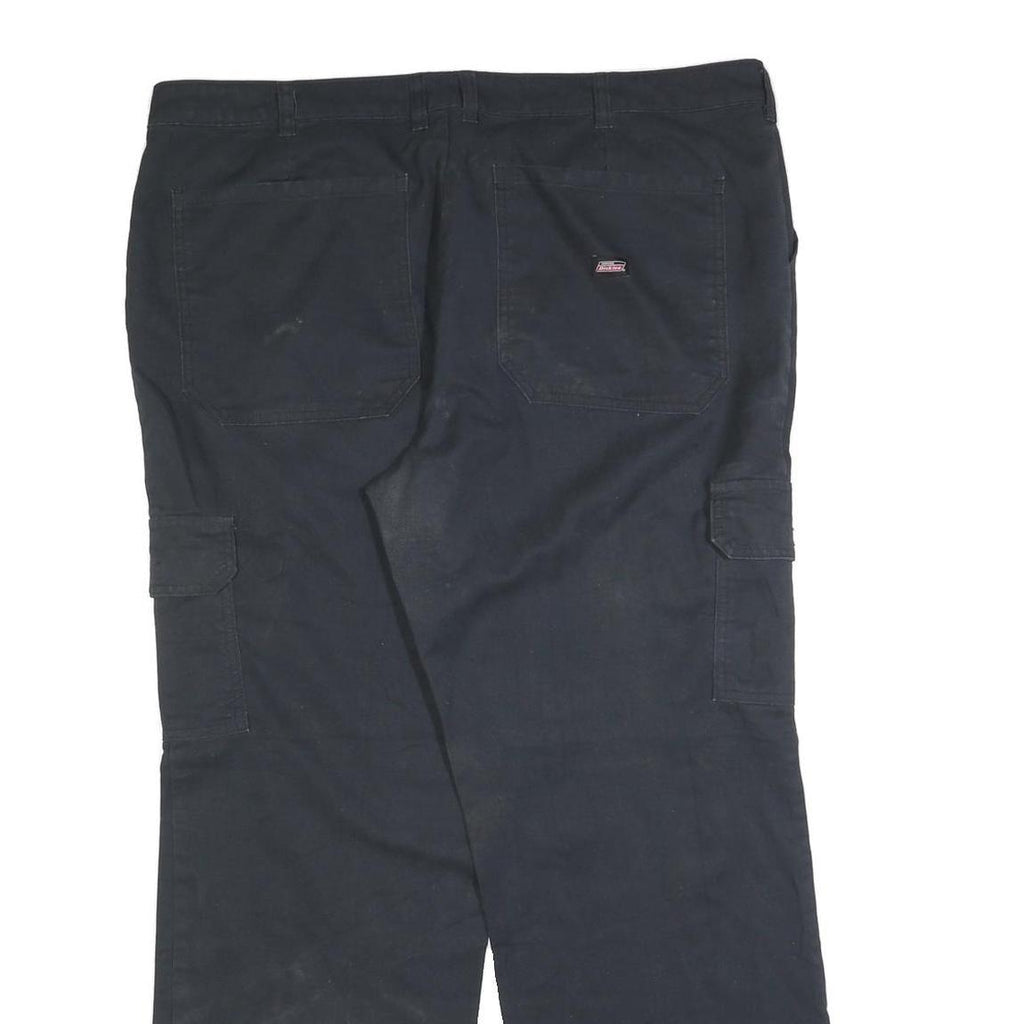 DICKIES Womens Cotton Blend Black Relaxed Cargo Trousers W40 L30 Utility