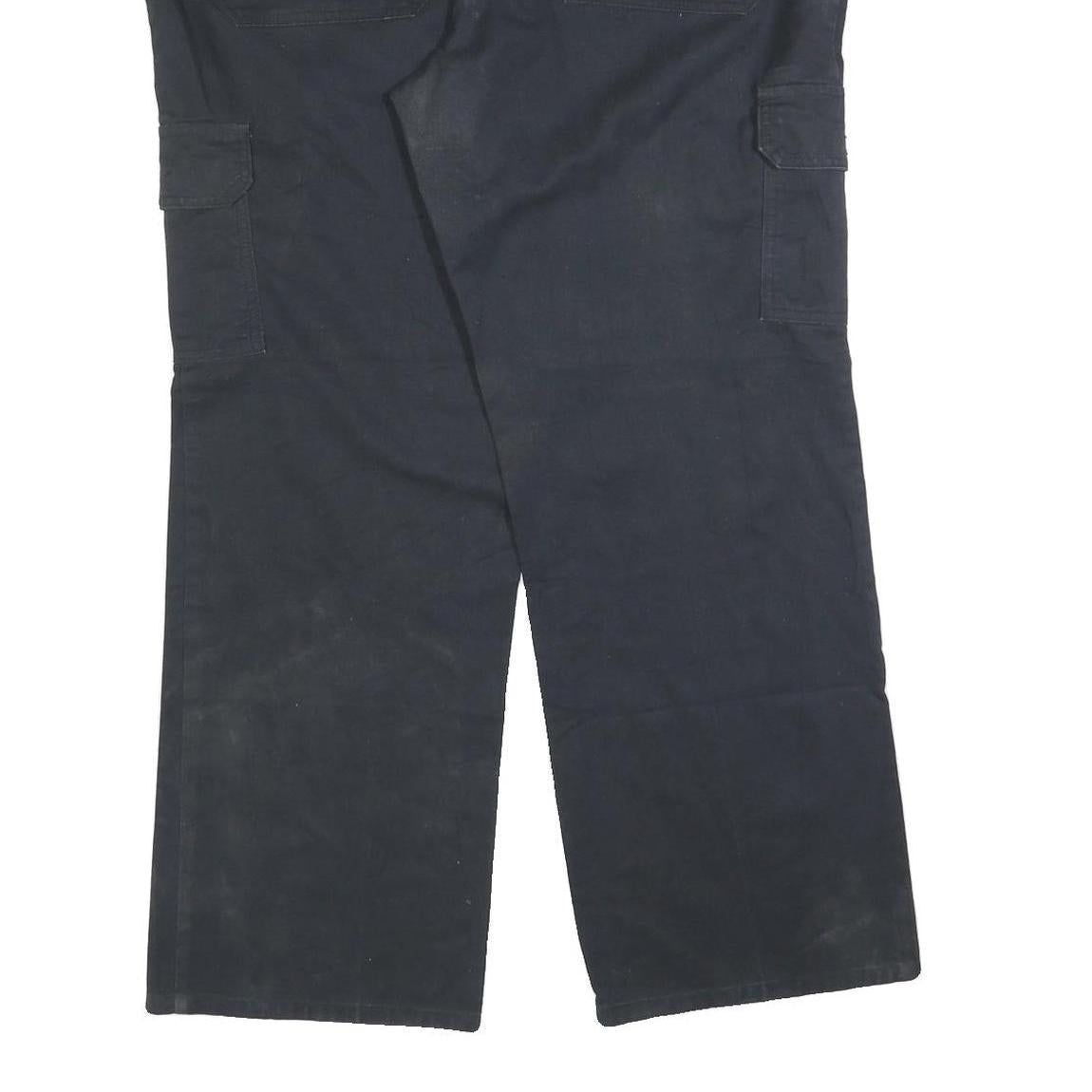 DICKIES Womens Cotton Blend Black Relaxed Cargo Trousers W40 L30 Utility