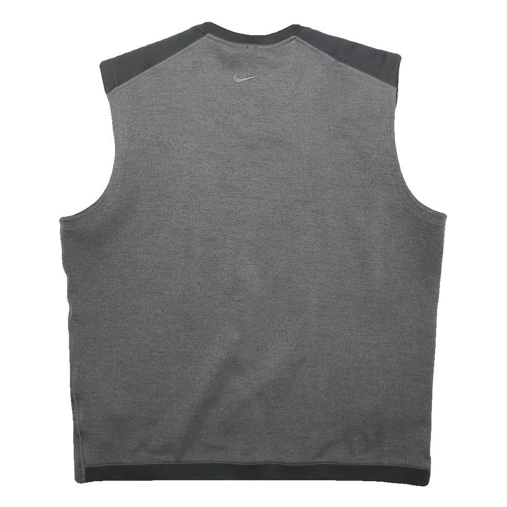 NIKE Mens Grey V-Neck Golf Sleeveless Sweatshirt XL Lightweight Pullover