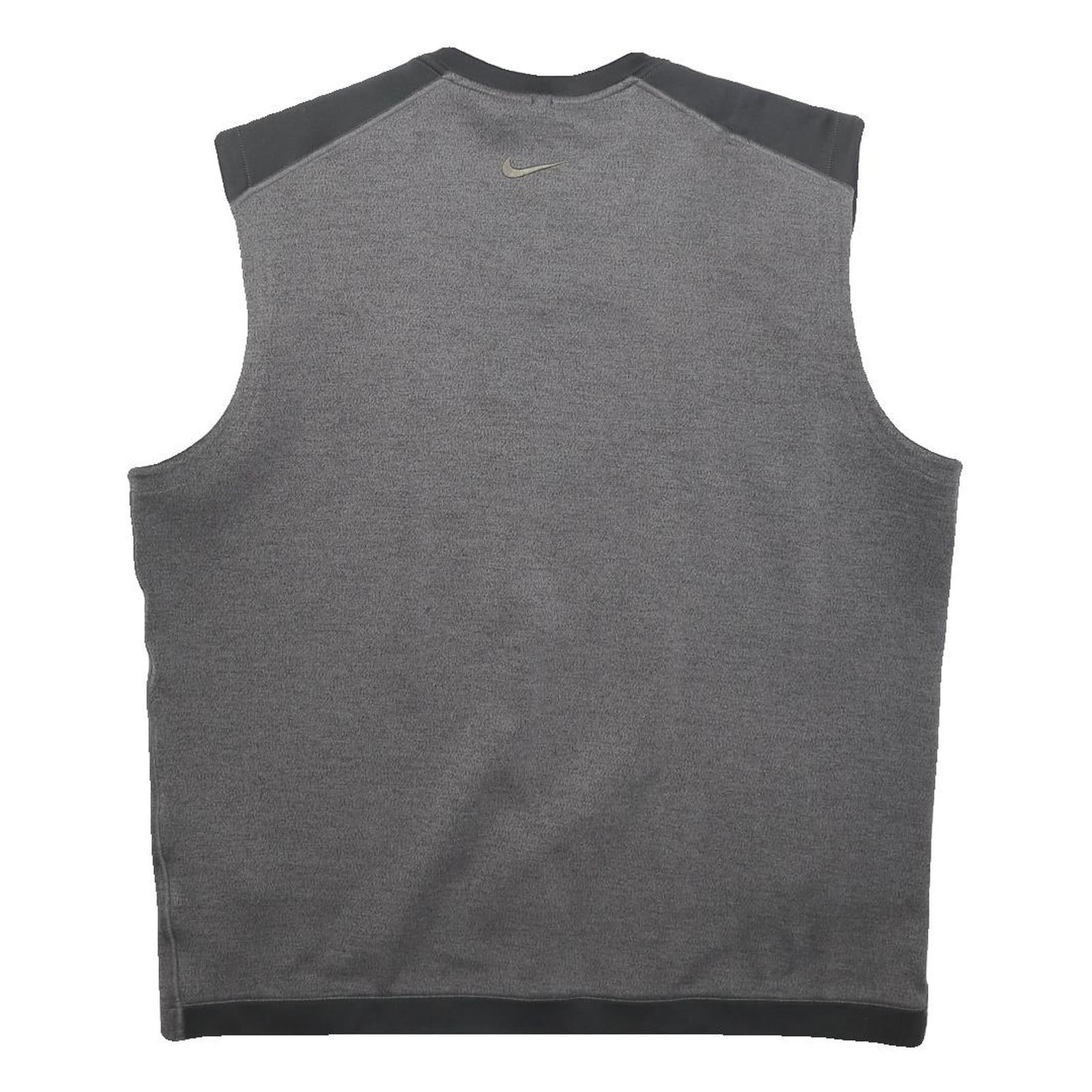 NIKE Mens Grey V-Neck Golf Sleeveless Sweatshirt XL Lightweight Pullover