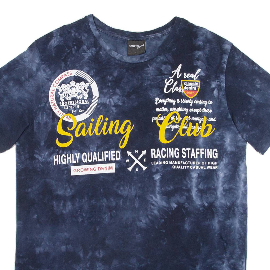 SHIRTS 2000 Mens Tie Dye T-Shirt Blue L