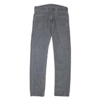 LEVI'S Womens Cotton Blend Grey Regular Straight Trousers W30 L33 Classic Zip