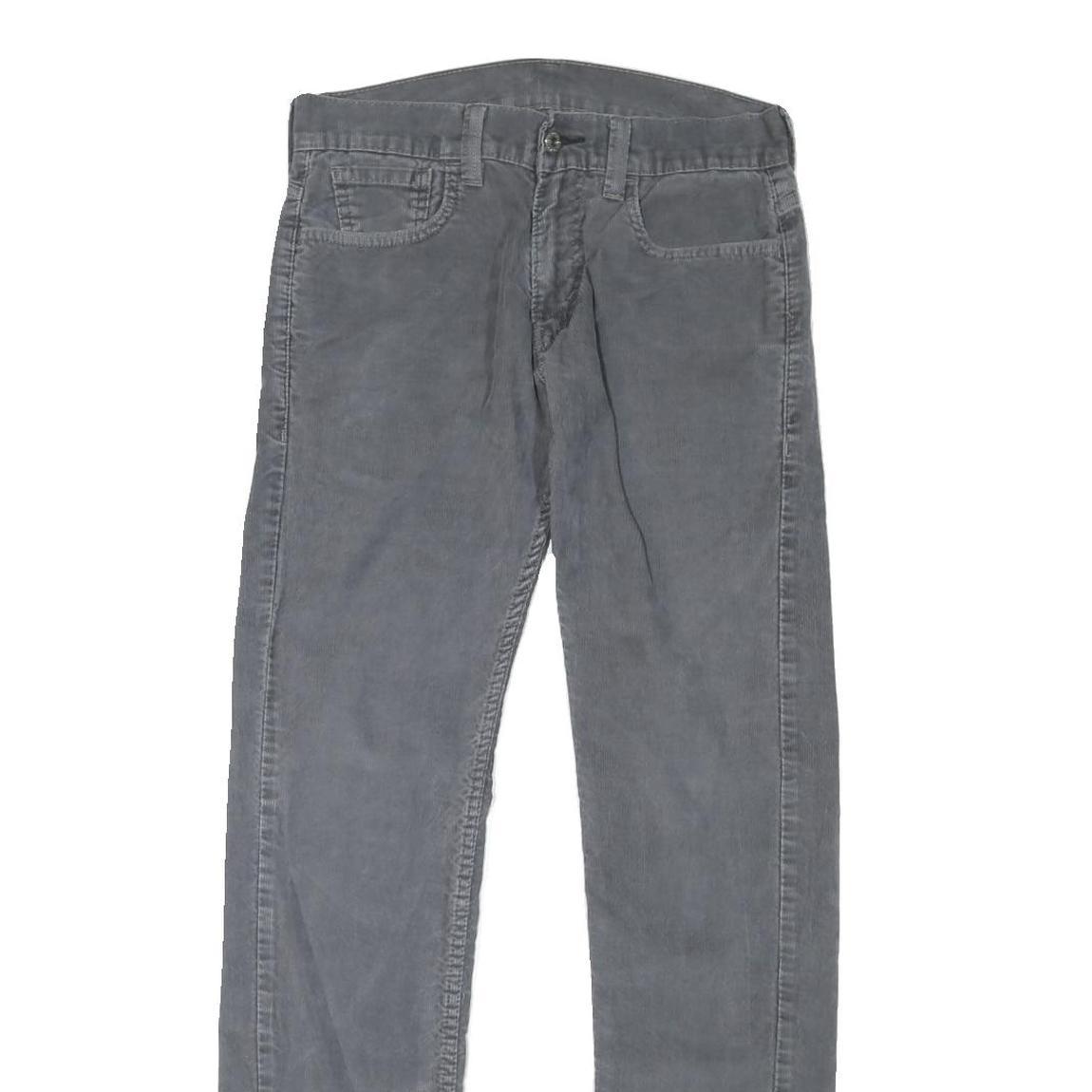 LEVI'S Womens Cotton Blend Grey Regular Straight Trousers W30 L33 Classic Zip