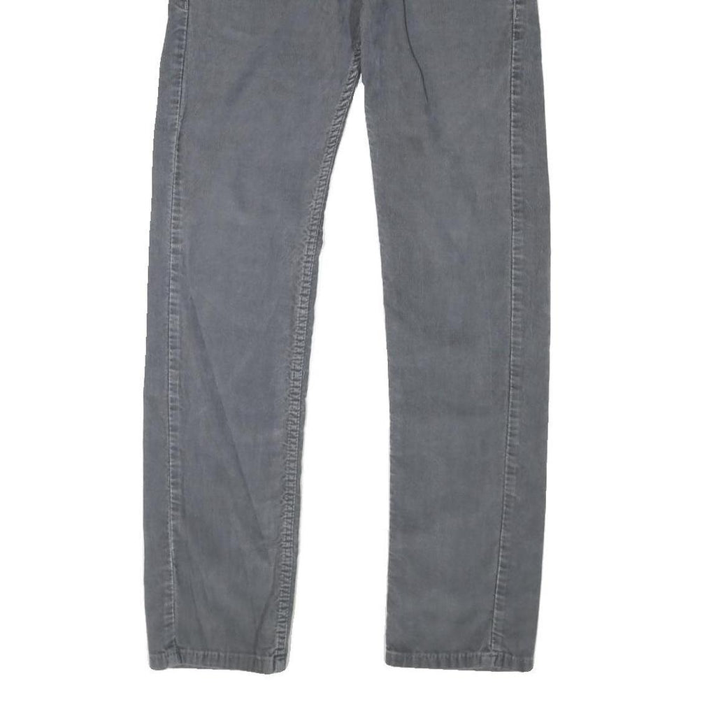 LEVI'S Womens Cotton Blend Grey Regular Straight Trousers W30 L33 Classic Zip