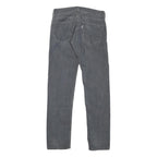 LEVI'S Womens Cotton Blend Grey Regular Straight Trousers W30 L33 Classic Zip