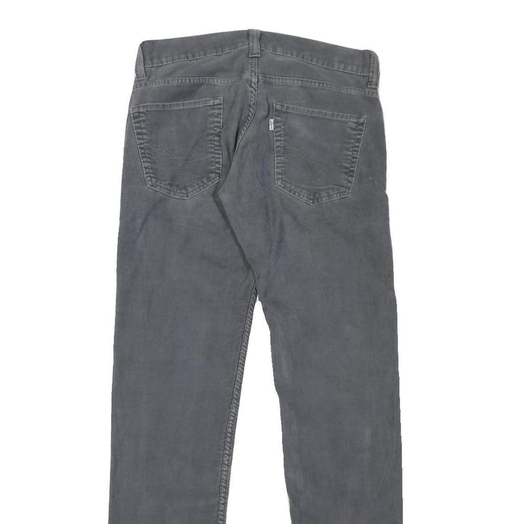 LEVI'S Womens Cotton Blend Grey Regular Straight Trousers W30 L33 Classic Zip