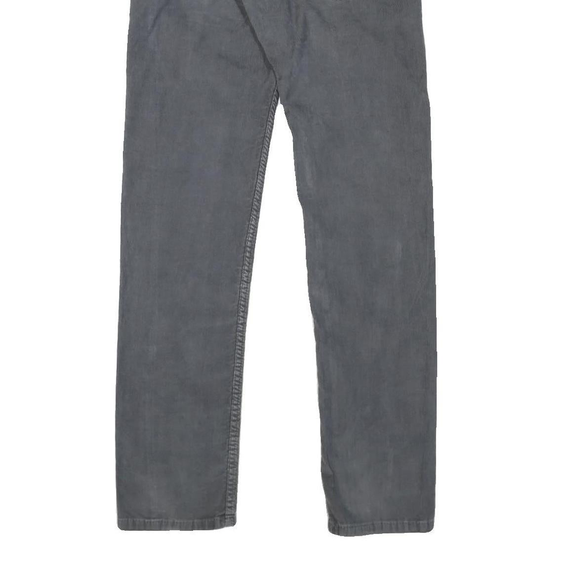 LEVI'S Womens Cotton Blend Grey Regular Straight Trousers W30 L33 Classic Zip