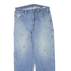 DICKIES Mens Jeans Blue Regular Straight Denim Medium W34 L32 Workwear Zip