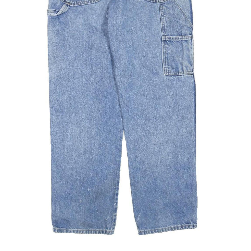 DICKIES Mens Jeans Blue Regular Straight Denim Medium W34 L32 Workwear Zip