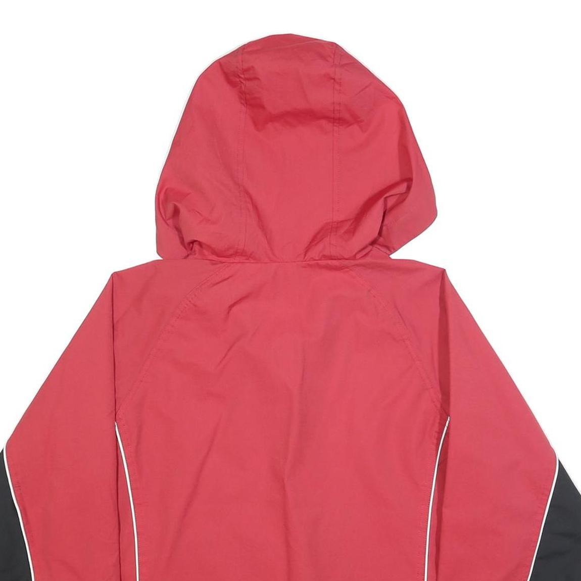 REEBOK Womens Red & Black Zip Jacket UK 10 Polyester Blend Plain Hooded Sport