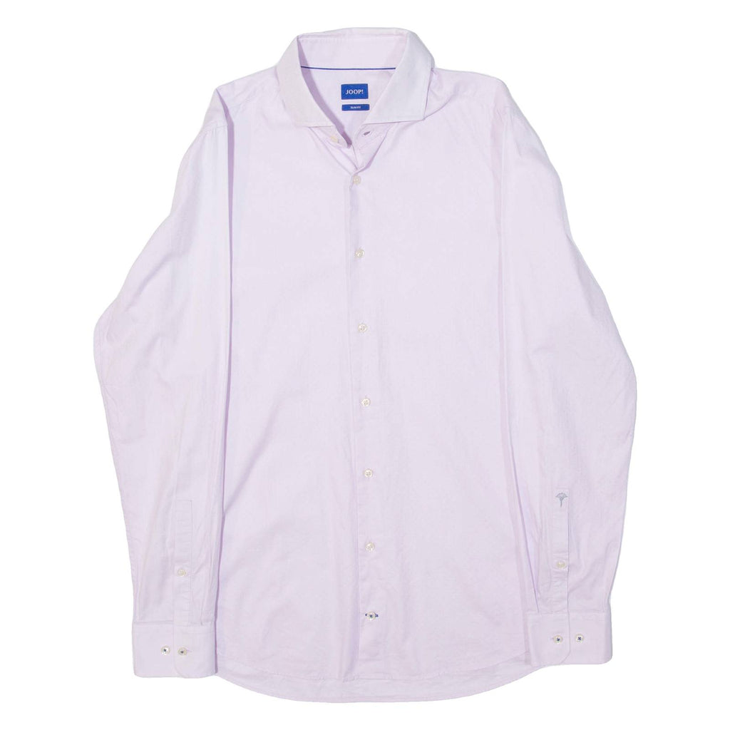 JOOP Slim Fit Mens Plain Shirt Pink Long Sleeve L