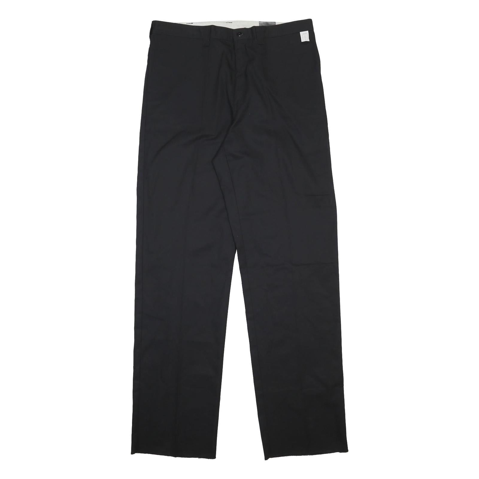 DICKIES Mens Regular Black Trousers W38 L39 Cotton Blend Zip Fasten