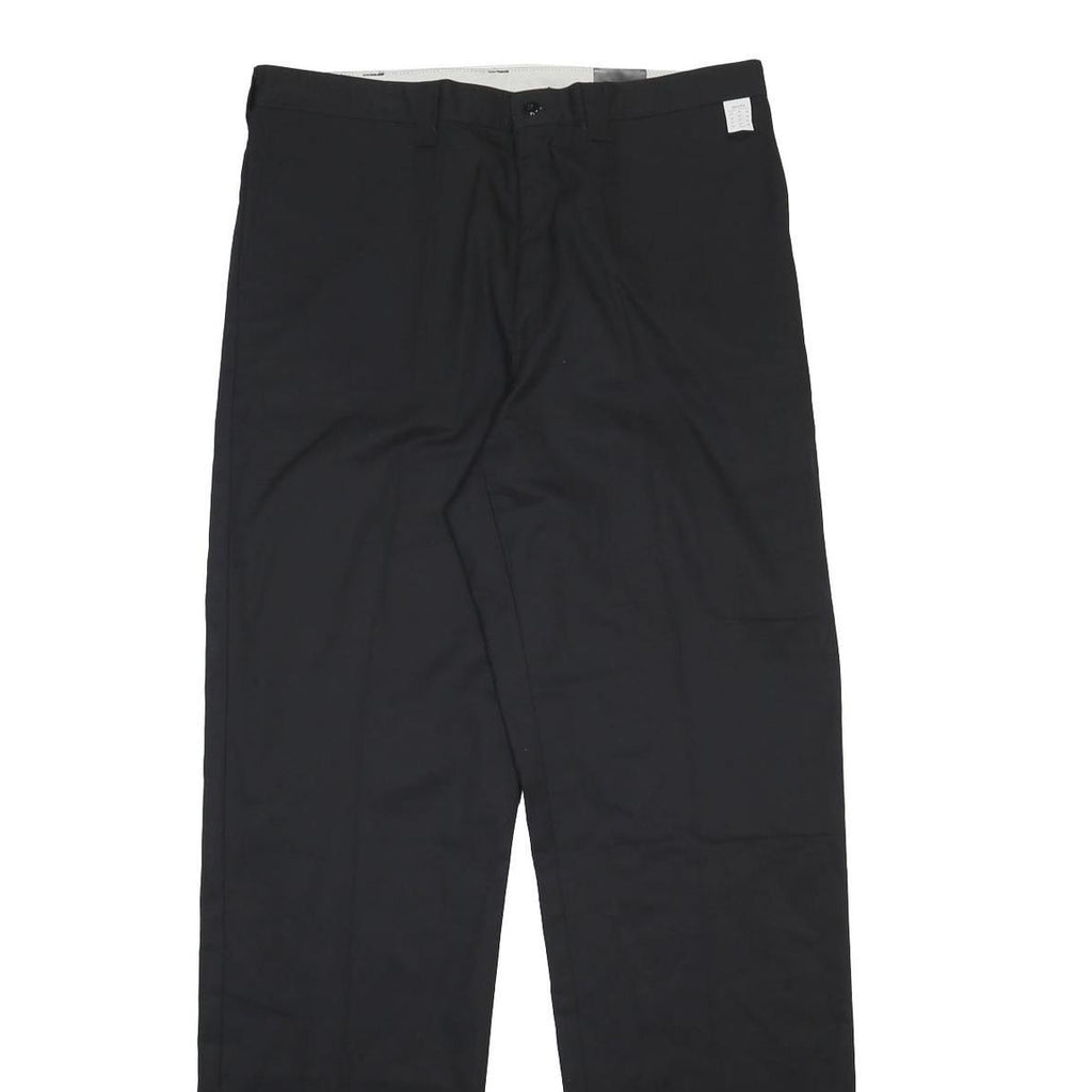 DICKIES Mens Regular Black Trousers W38 L39 Cotton Blend Zip Fasten