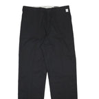 DICKIES Mens Regular Black Trousers W38 L39 Cotton Blend Zip Fasten